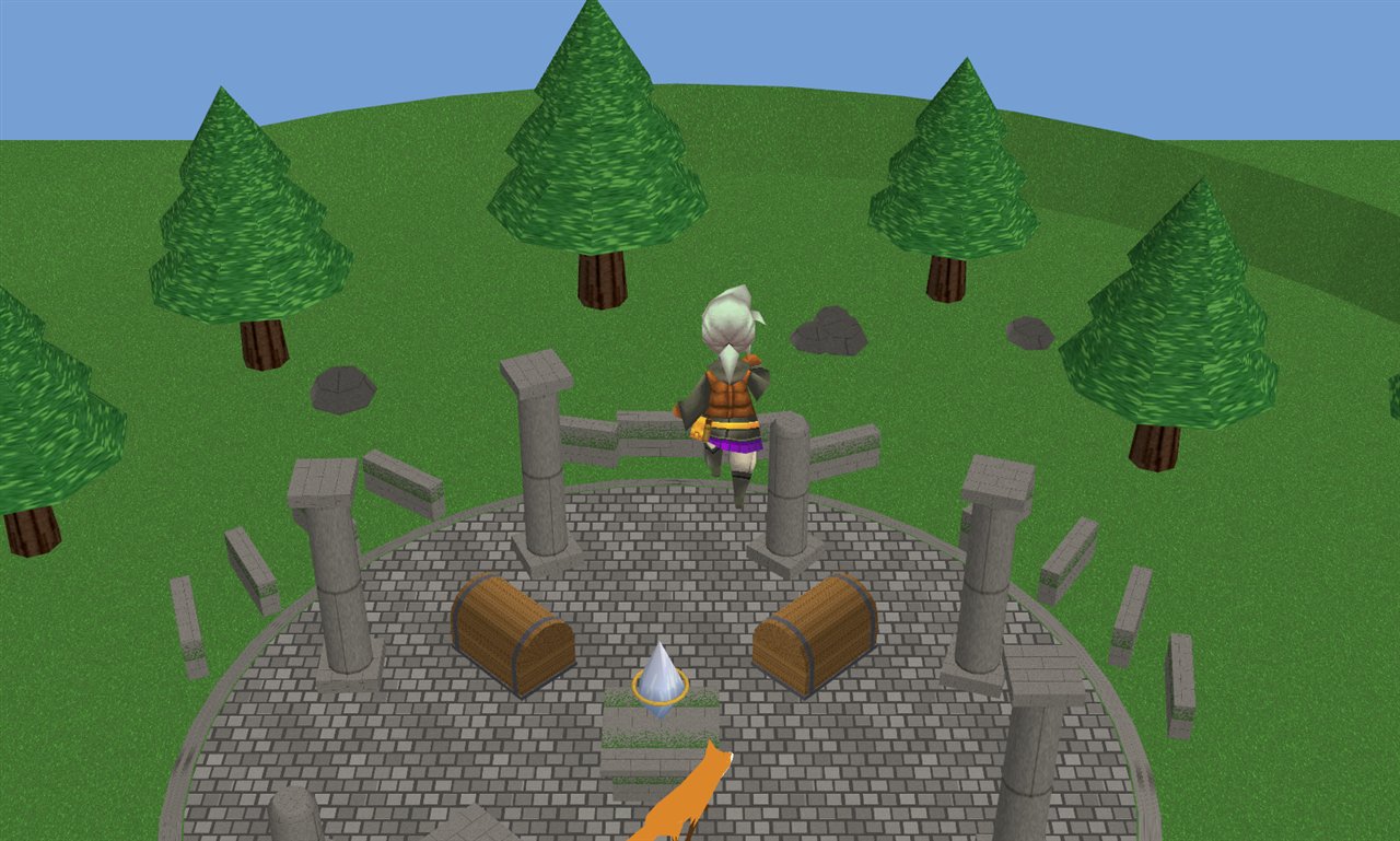 The hero walking into the Crystal Shrine